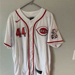 Nike White and Red Cincinnati Reds #44 Baseball Jersey